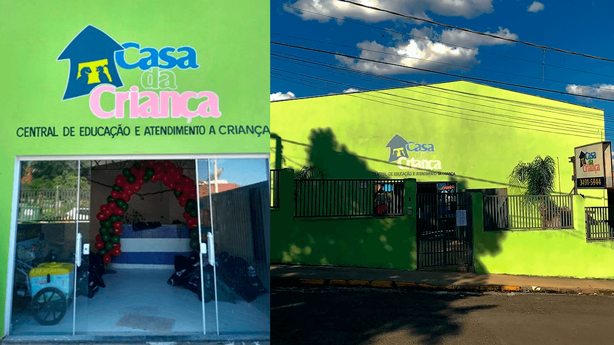 Crianças participando de atividades na Casa da Criança